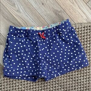 Girls Boden Navy Polka Dot khaki Shorts
